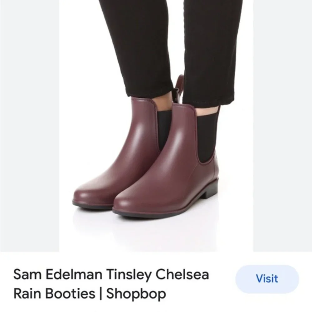 Sam Edelman plum purple Chelsea-style rain boots size 10 - non-leather